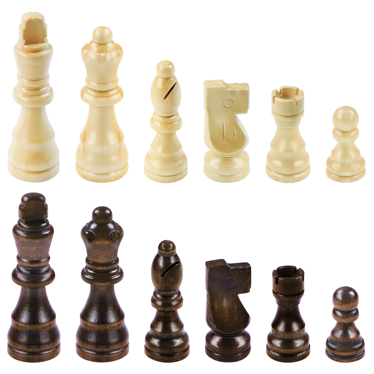 WG-CS15WM-Walnut-Flocking tray Chess Set